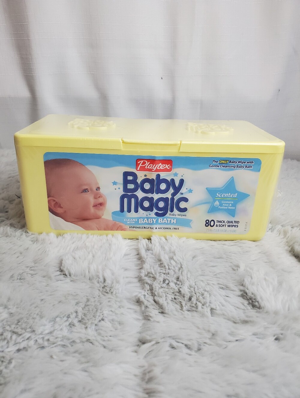 Vintage Y2K Sealed Playtex Baby Magic Scented Baby Wipes Hard Container 80 Wipes